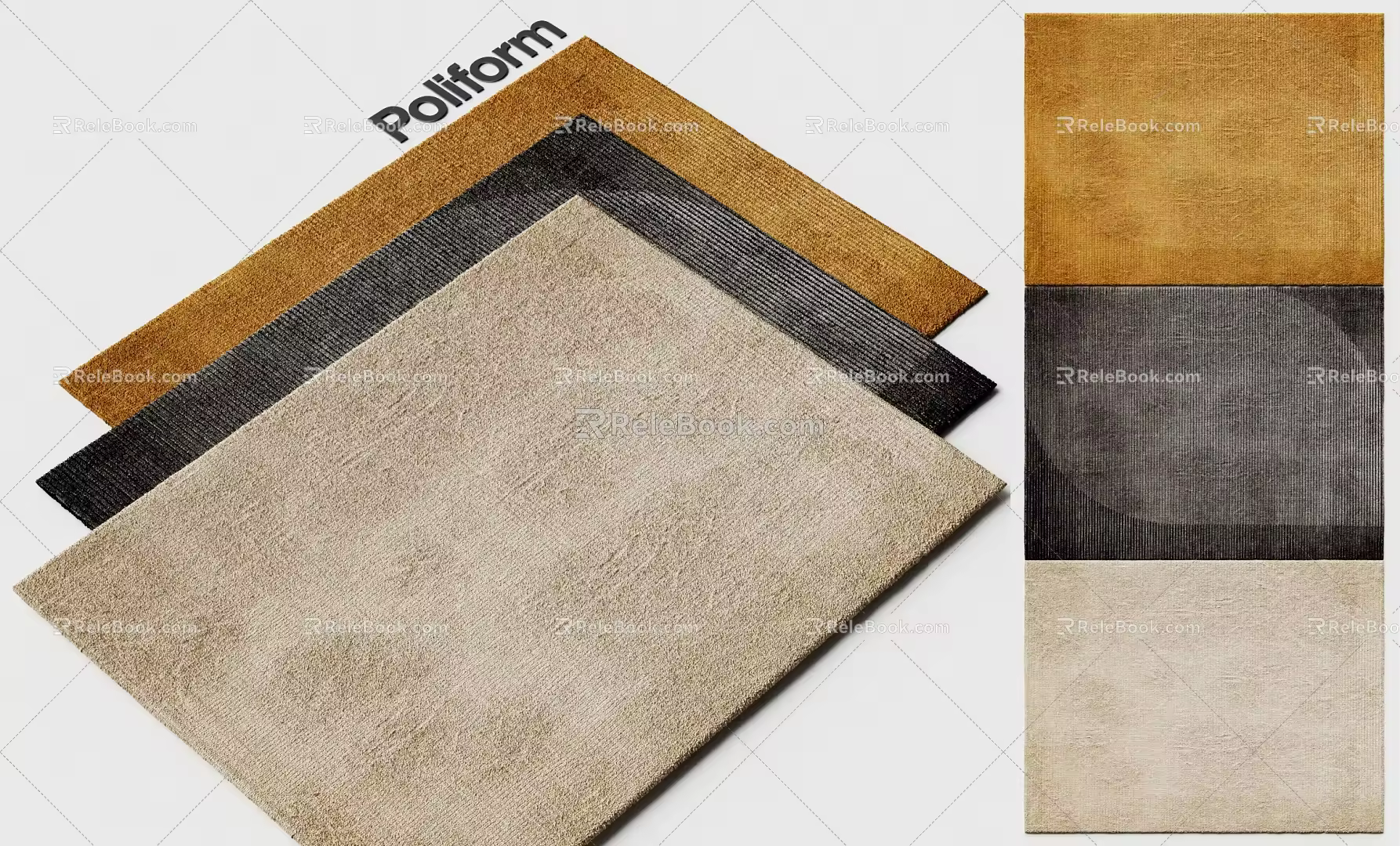 poliform modern carpet square carpet fabric carpet 3d model