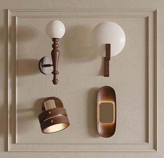 Middle style wall lamp 3d model