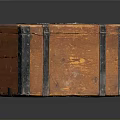 Vintage Wooden Storage Trunk With Black Metal Straps And Distressed Surface For Home Storage