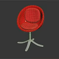 Playground Equipment Red Round Chair With Comfortable Cushion And Sturdy Metal Base