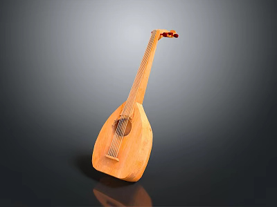 Wooden Musical Instrument Shaped Household Decorative Accessory For Home Living 3d model