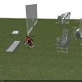 Professional Fitness Equipment Collection With Glass Partitions And Multiple Training Machines Setup