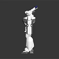 Futuristic White Mechanical Humanoid Robot Figure With Armor Joints And Antenna Design 3d model
