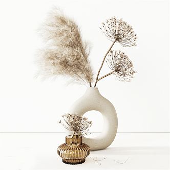 Silent Vase Dried Flower Ornaments 3d model