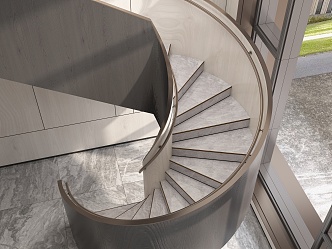 modern revolving staircase 3d model