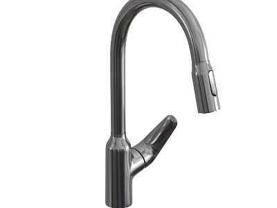 Modern Stainless Steel Kitchen Faucet With Pull Down Sprayer And Sleek Design 3d model