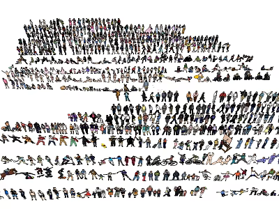 Large Group of People Participating in Outdoor Public Gathering Event 3d model