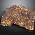 3D Rendered Volcanic Terrain Featuring Fractured Surface And Molten Lava Textures