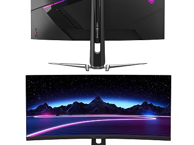 ROG Curved Gaming Monitor with RGB Lighting Vibrant Visuals and Ergonomic Stand Design 3d model
