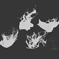 Dynamic Water Fountain With Splashing Water Droplets And Fluid Shapes On Dark Background