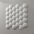 Modern White Hexagonal Wall Decor Arranged In Geometric Pattern On Concrete Background 3d model