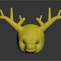 Golden Geometric Deer Head Metallic Reflective Wall Decor For Modern Home Furniture