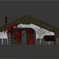 Modern Building With Metal Roof Red Accents And Layered Architectural Design Details