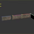 Gray Stone Wall Components With Multiple Panel Sections And Textured Surface