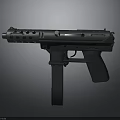 Sleek Black Tactical Pistol With Modern Design Magazine Grip And Barrel
