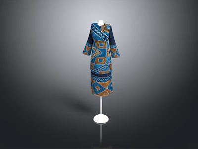 Women's Skirt Long Robe Long Skirt Ethnic Costume Ethnic Minority Ethnic Minority Costume Women Model Women 3d model