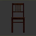 Classic Wooden Chair With Slatted Backrest And Square Seat Simple Design