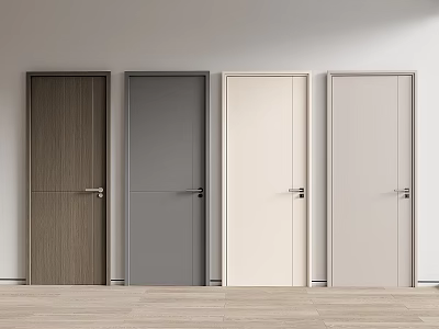 Stylish Modern Swing Doors with Wooden Gray and Beige Finishes for Home Interior Decoration 3d model