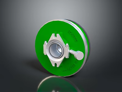Green Circular Daily Household Item With Silver Metal Components And Handle 3d model
