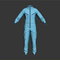Blue Workwear Jumpsuit With Zipper Closure Functional Pockets And Modern Design