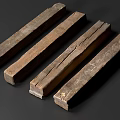 Natural Wood Beams And Stone Blocks With Rustic Texture For Home Decoration