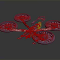 Futuristic Quadcopter Drone With Four Metallic Rotors And Glowing Accents