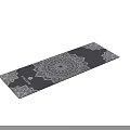 Square Rug With Black Background And Intricate White Mandala Pattern Design 3d model