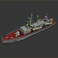 Detailed Red And White Naval Ship Model Featuring K-95 Marking And Deck Structures 3d model