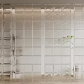 Modern glass brick partition 3d model