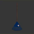 Blue Garden Rake With Red Handle And Logo For Outdoor Gardening Tasks