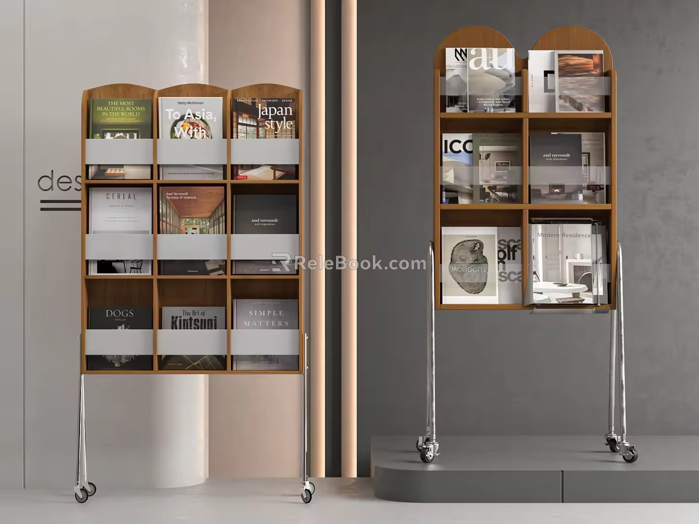 Middle Ancient Decorative Bookshelf 3d model