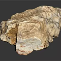 Natural Rock Specimen Featuring Rough Surface And White Brown Texture On Black