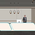 Modern Reception Desk Company Front Desk 3d model