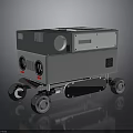 Modern Mobile Machine With Control Panel Knobs Vents And Rolling Wheels