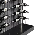 Elegant Modern Wall Mounted Wine Rack With Neatly Arranged Wine Bottles