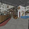 Tobacco and Liquor Store Interior with Shelves Liquor Bottles Bar Counter and Seats
