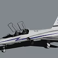 T38 Jet Trainer Aircraft With White Body Blue Stripes And Tail Number 38