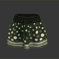 Women's Polka Dot Skirt With Black Waistband And Striped Hem Design