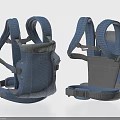 Blue Functional Clothing Harness With Adjustable Straps Buckle Design Front And Back View 3d model