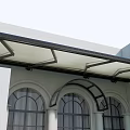 Courtyard Garden Building Awning Curved Arm Telescopic Lamp with Awning 3d model
