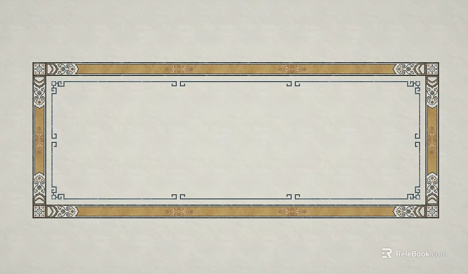 Traditional Decorative Floor With Ornate Borders And Geometric Pattern Design 3d model