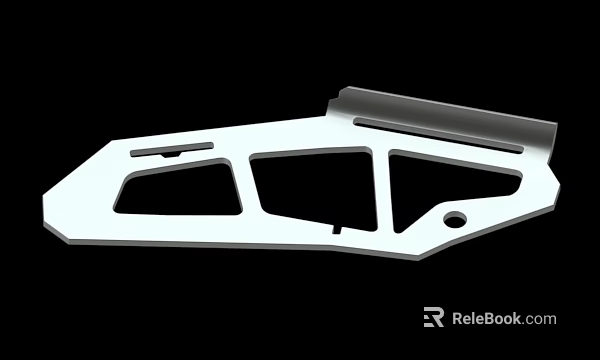 White Metal Mechanical Component With Geometric Cutouts And Holes Design Structure 3d model 