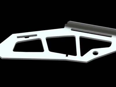 White Metal Mechanical Component With Geometric Cutouts And Holes Design Structure 3d model