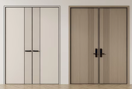 Modern double door 3d model