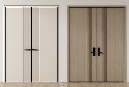 Modern double door 3d model