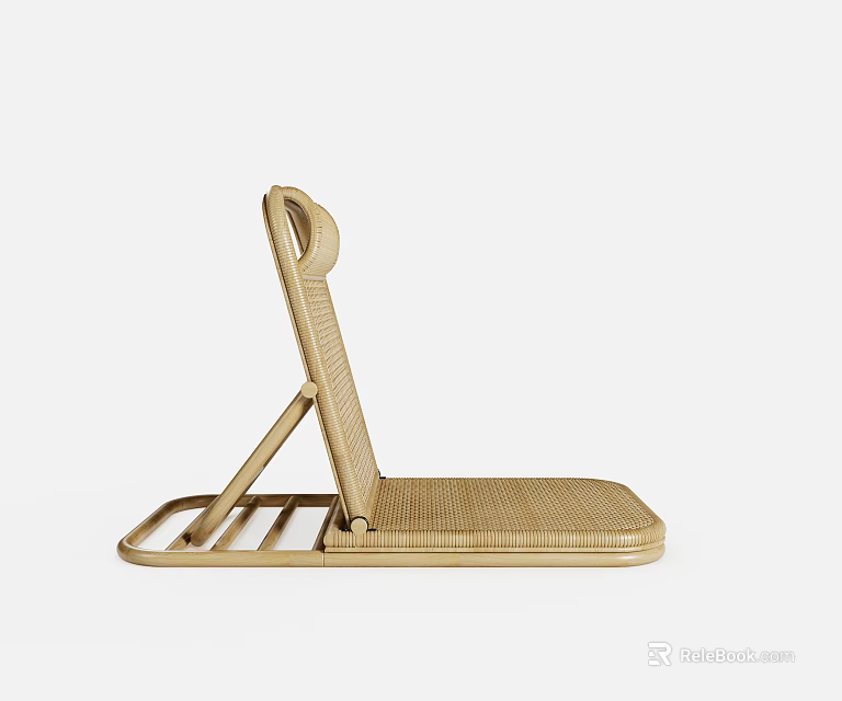 Light Beige Woven Leisure Chair With Simple Design And Comfortable Recline 3d model 