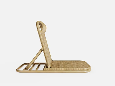 Light Beige Woven Leisure Chair With Simple Design And Comfortable Recline 3d model
