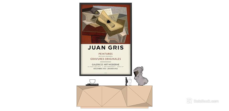 Juan Gris Original Paintings Engravings Exhibition Poster At Galerie Paul Guillaume Paris 1921 3d model 