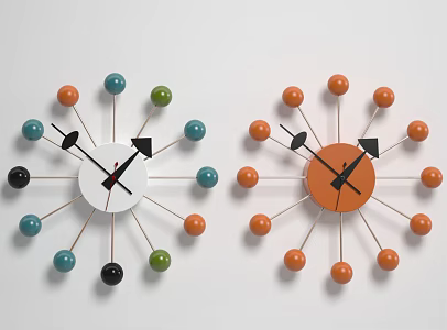 Modern Clock Decorative Painting Decorations Combination Fashion Simple 3d model