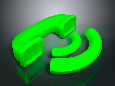 Green Computer Headphones With Reflective Design On Dark Background Surface 3d model